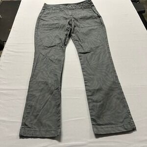 Cabi Zebra Cargo Pants 4895 Grey Animal Print Straight Leg Stretch Size 4